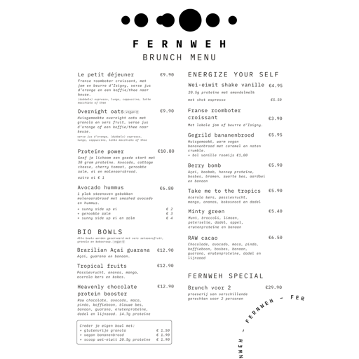 Weekend Brunch Menu